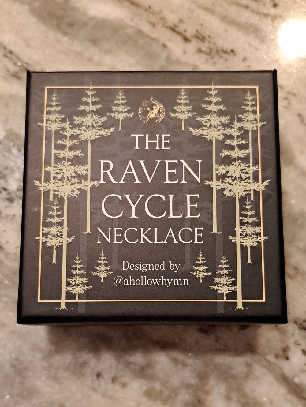 The Raven Cycle Necklace by - Black and White Packaging